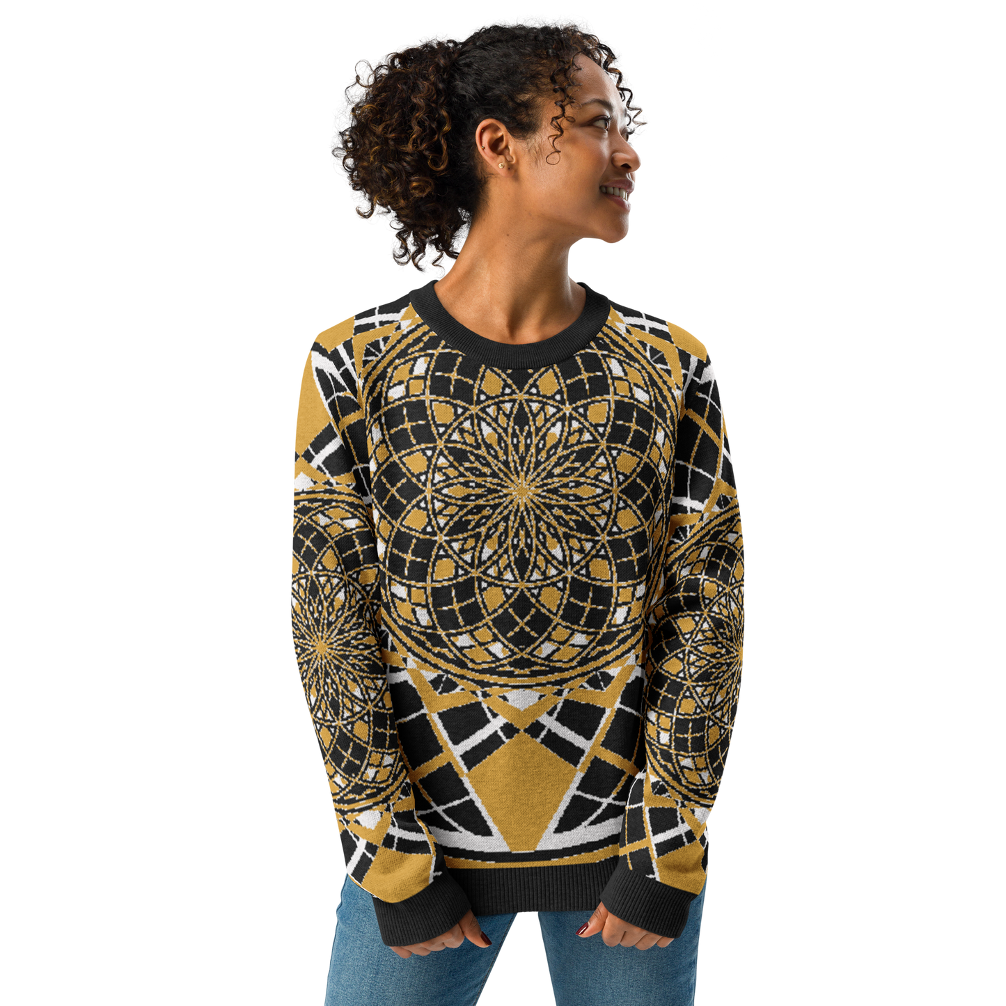 Mystic Metamorphic Mustard | Knitted Crew Neck Sweater