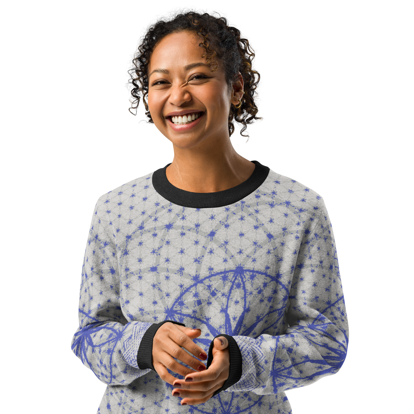 Blue Prima Mystica | Knitted Crew Neck Sweater (Knit-On-Demand)