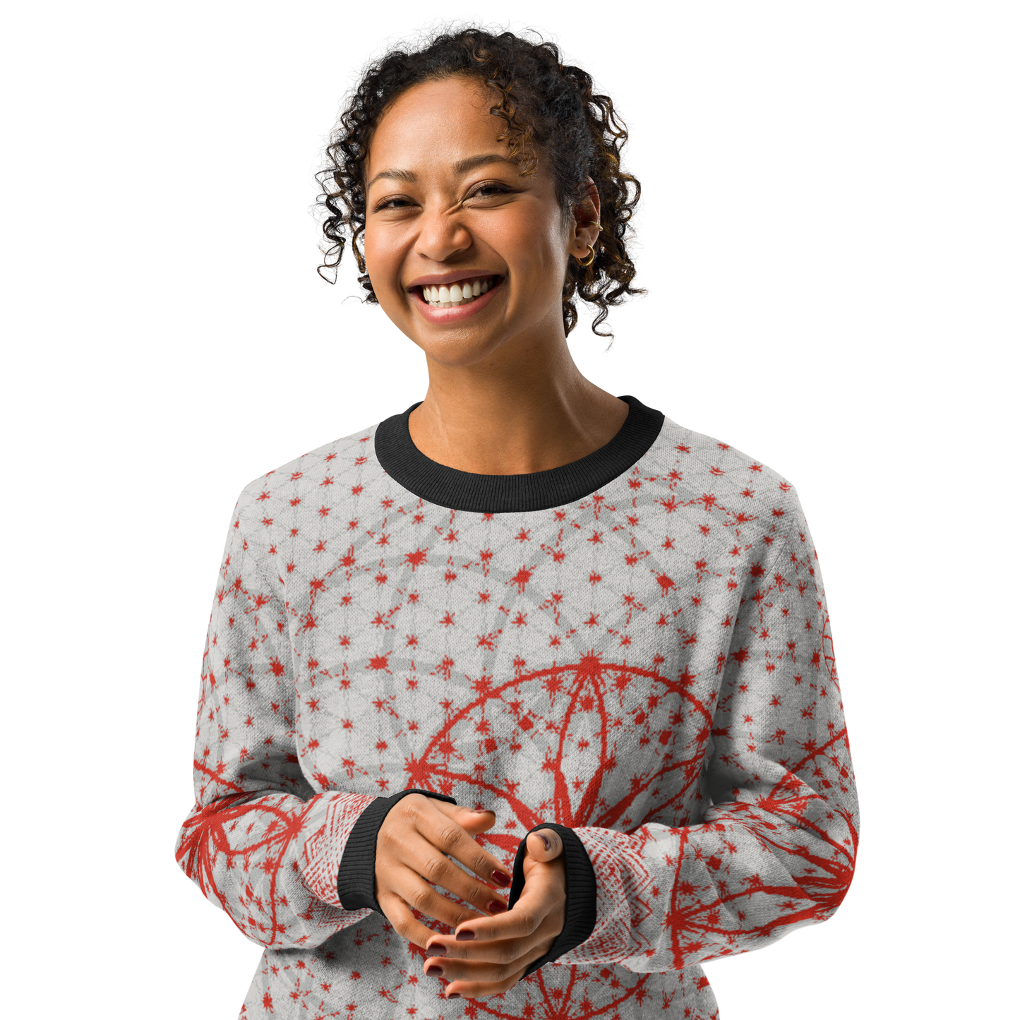 Red Prima Mystica | Knitted Crew Neck Sweater (Knit-On-Demand)