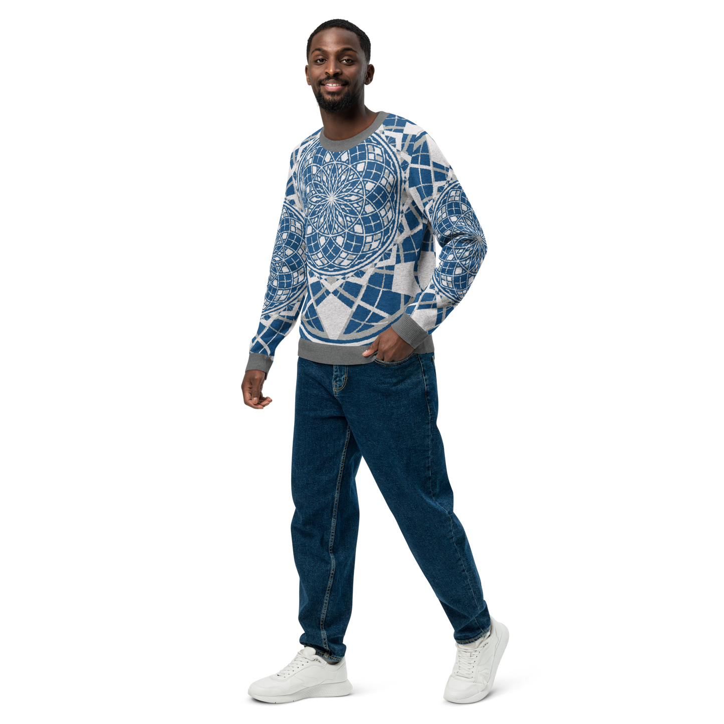 Mystic Metamorphic Blue Sky | Knitted Crew Neck Sweater