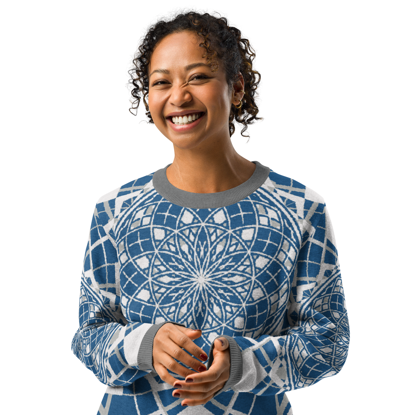 Mystic Metamorphic Blue Sky | Knitted Crew Neck Sweater