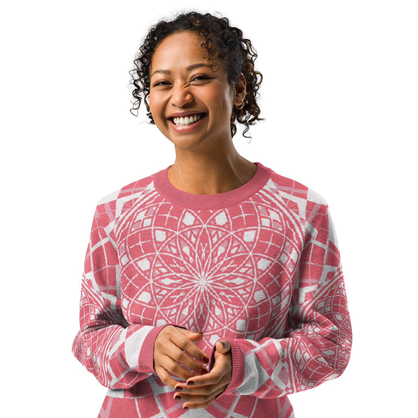 Mystic Metamorphic Redrose — Knitted Crew Neck Sweater