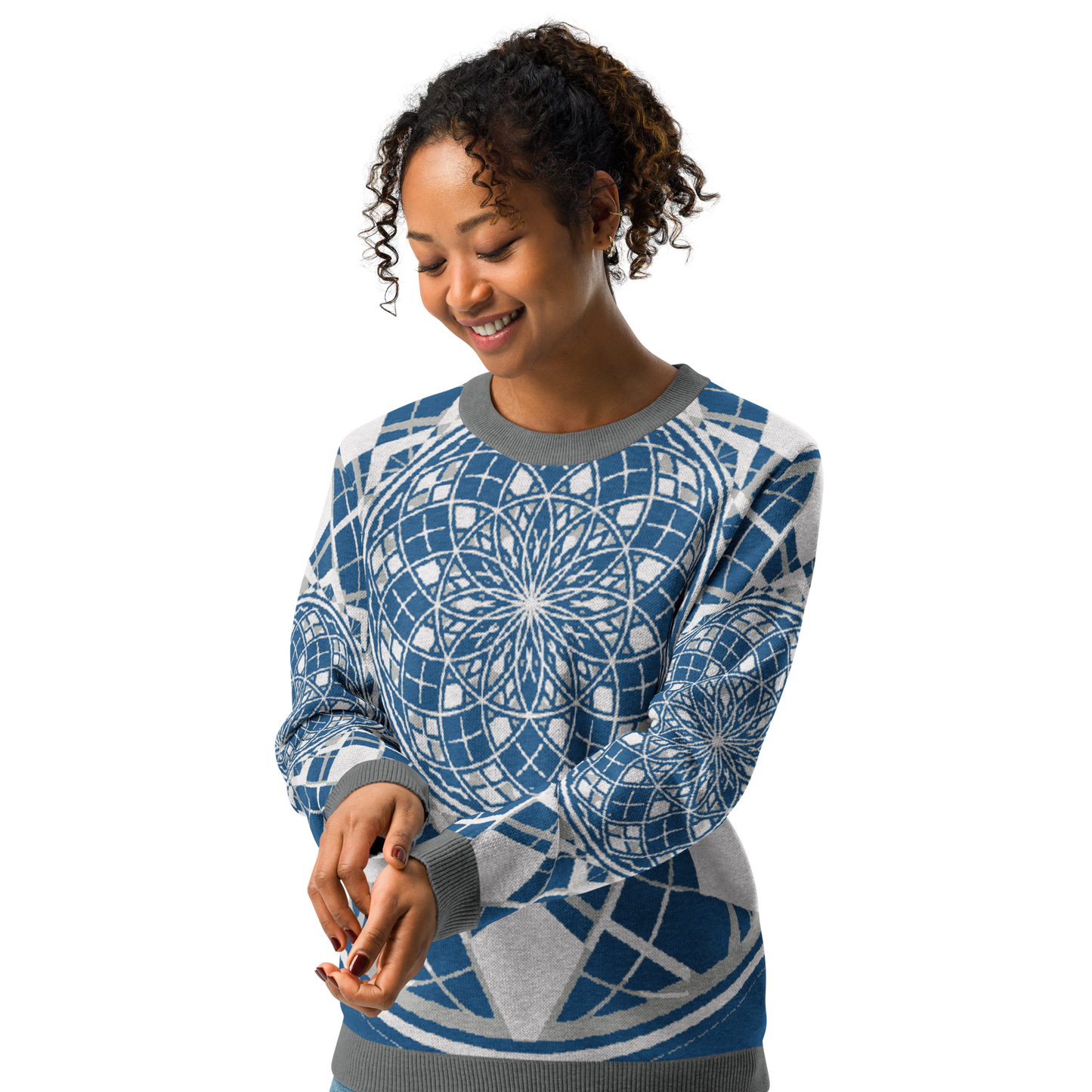 Mystic Metamorphic Blue Sky | Knitted Crew Neck Sweater