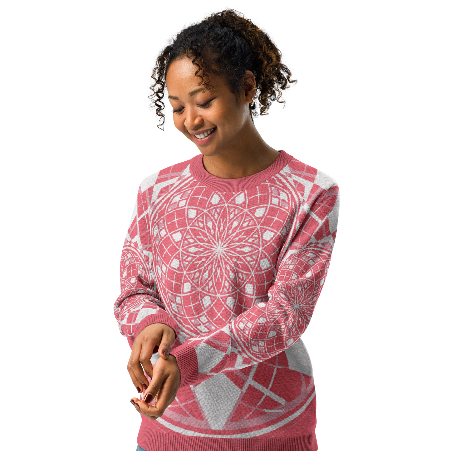 Mystic Metamorphic Redrose — Knitted Crew Neck Sweater