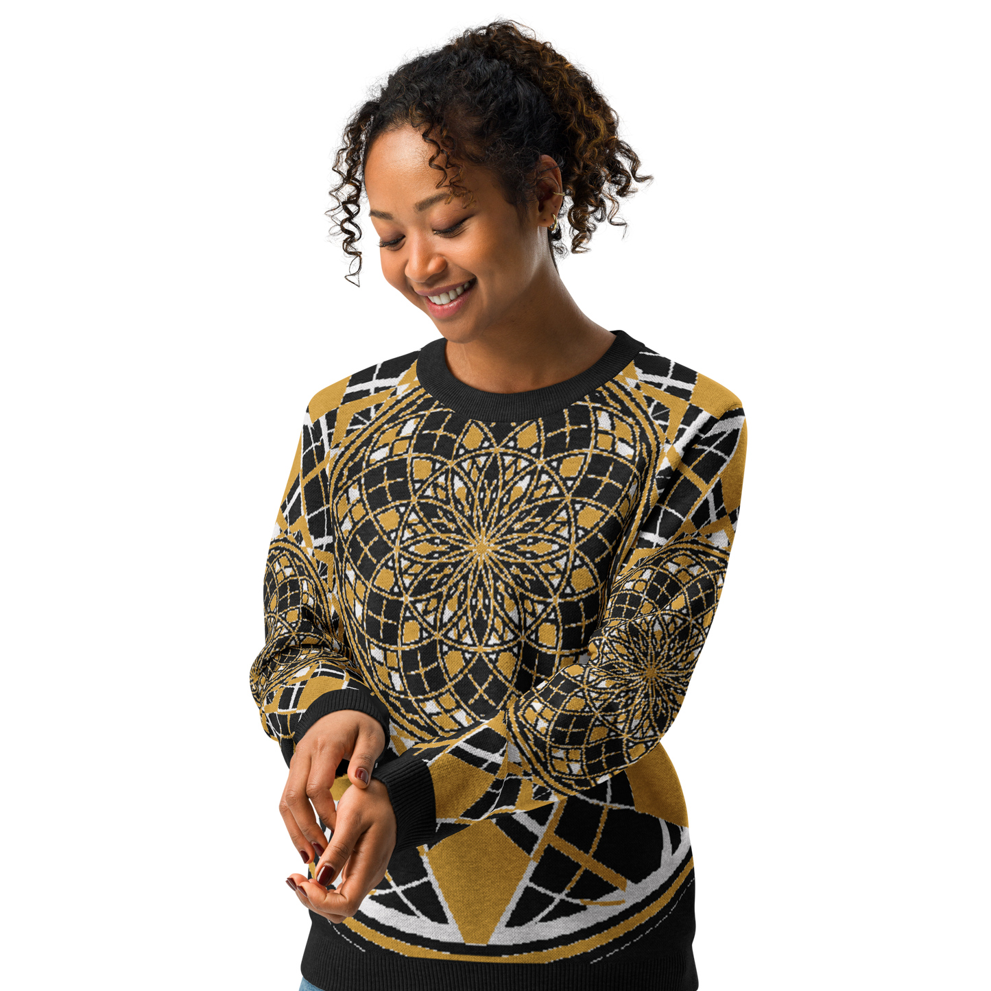 Mystic Metamorphic Mustard | Knitted Crew Neck Sweater
