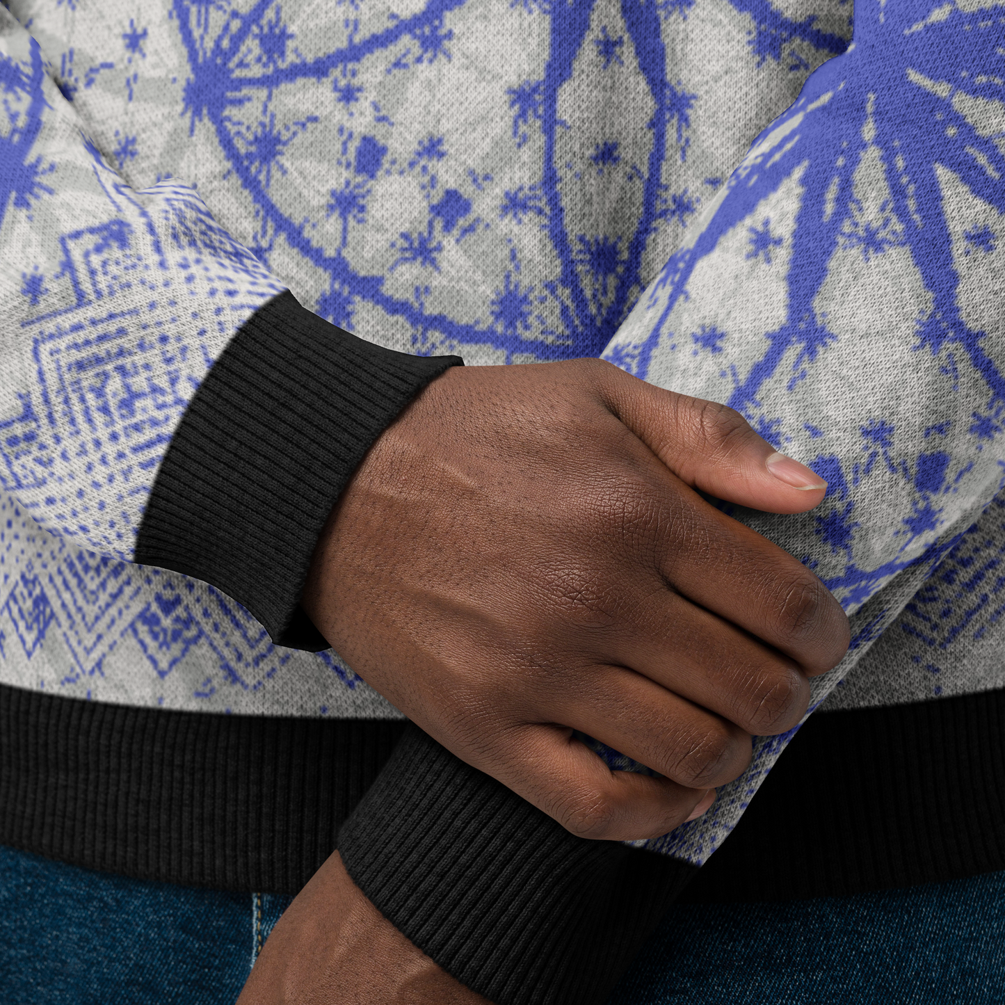 Blue Prima Mystica | Knitted Crew Neck Sweater (Knit-On-Demand)