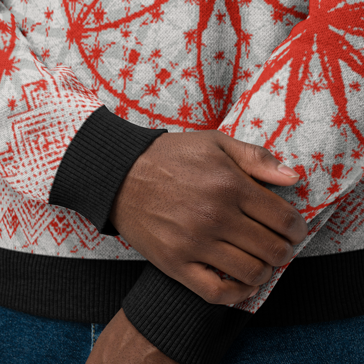 Red Prima Mystica | Knitted Crew Neck Sweater (Knit-On-Demand)