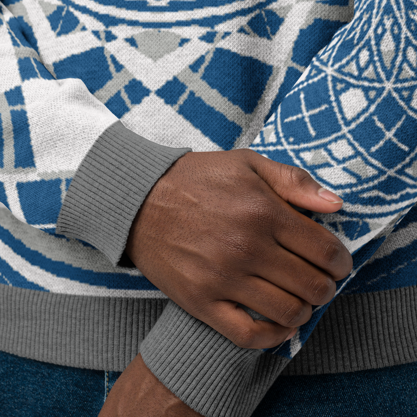 Mystic Metamorphic Blue Sky | Knitted Crew Neck Sweater