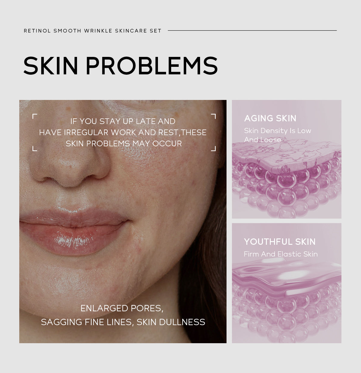 QUIYUM Retinol Smooth Wrinkle Skincare Set · For All Skin Types · Smooth Wrinkles & Fine Lines Improve Skin Elasticity & Radianc
