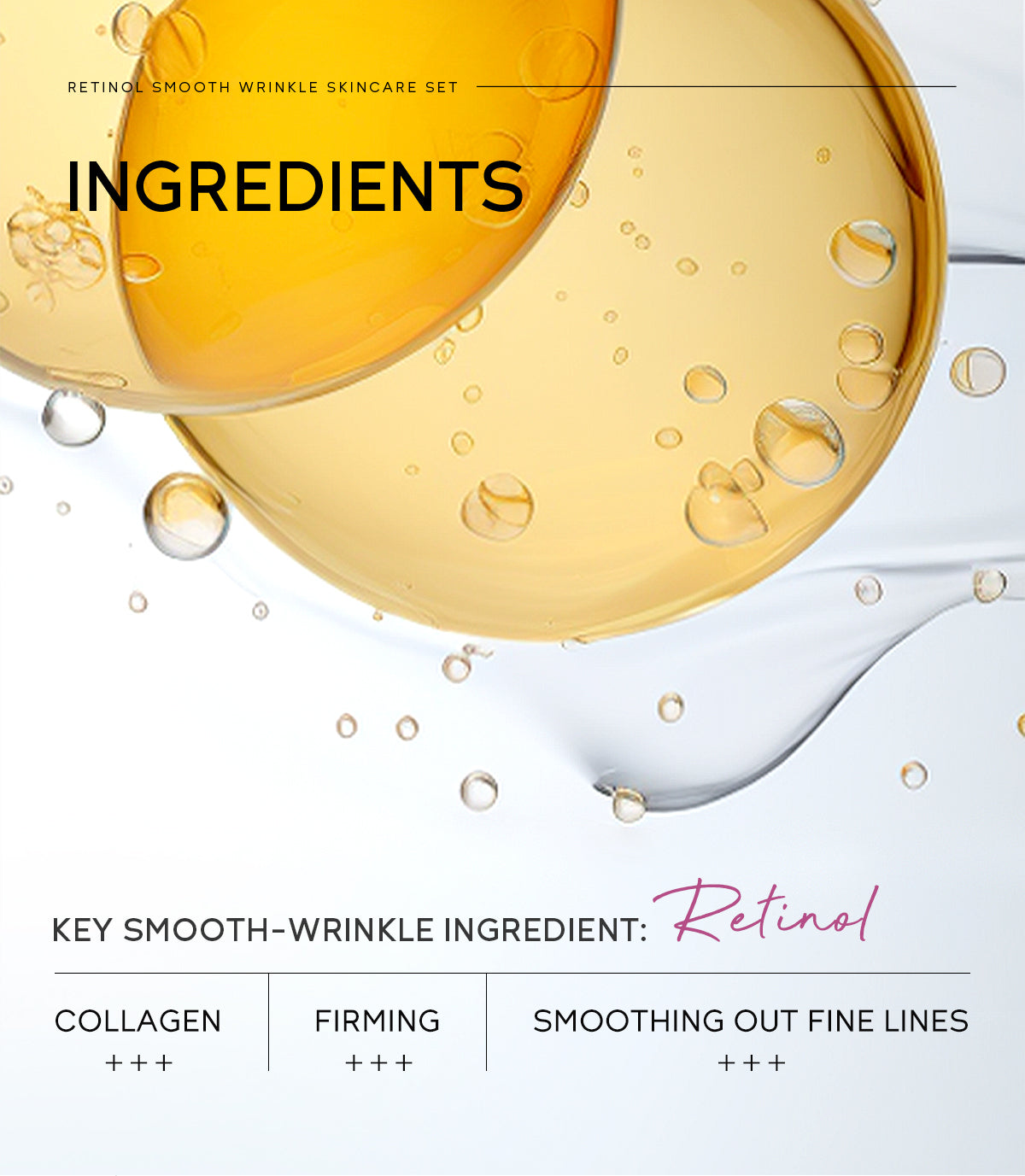 QUIYUM Retinol Smooth Wrinkle Skincare Set · For All Skin Types · Smooth Wrinkles & Fine Lines Improve Skin Elasticity & Radianc