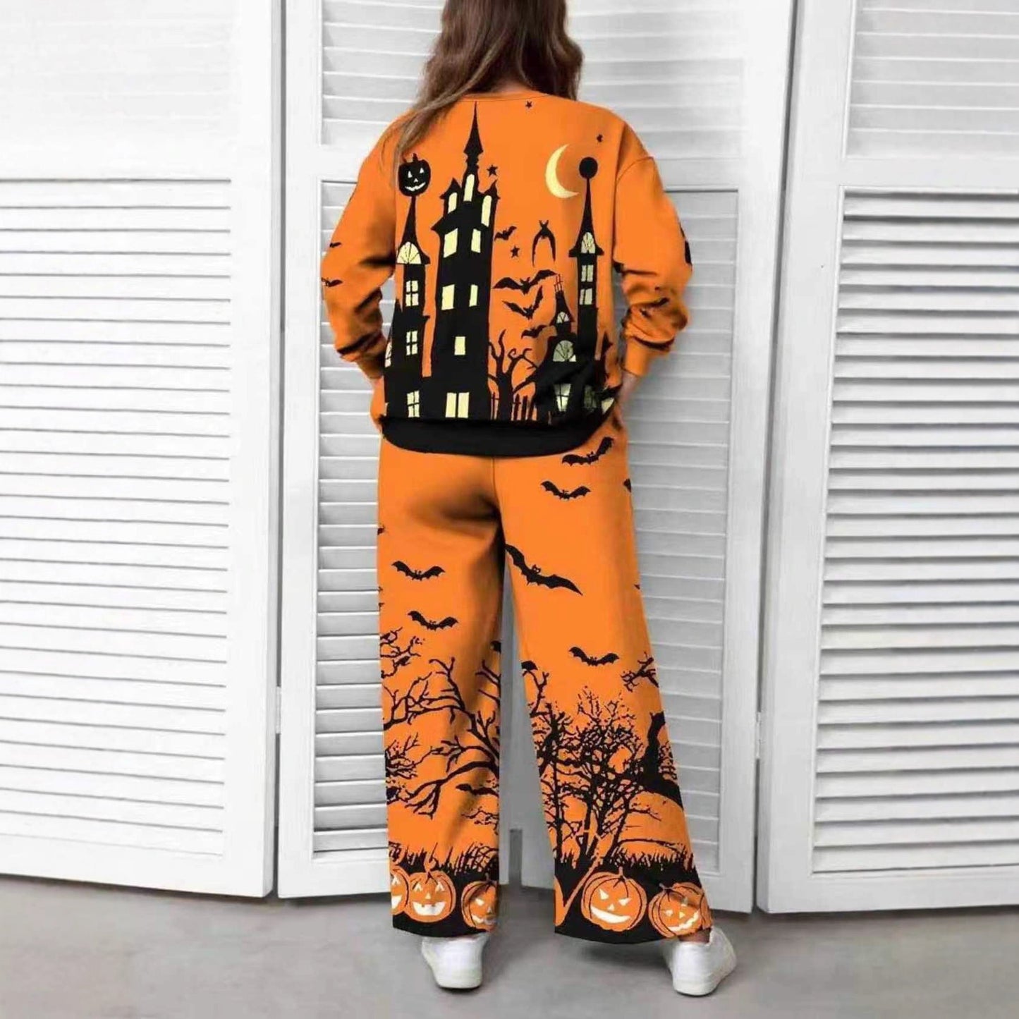 Halloween Christmas Eve Printed Two-piece Suit Pack