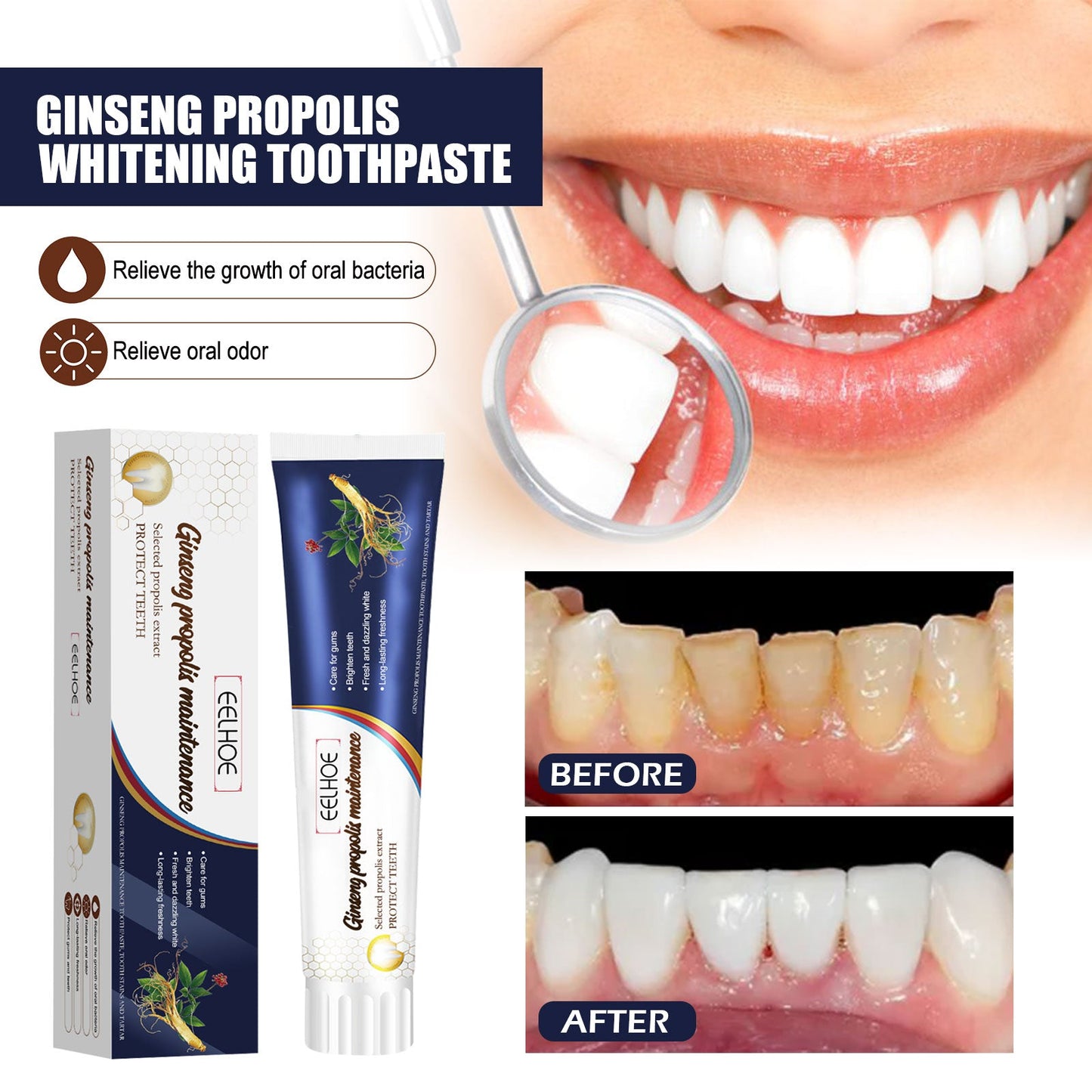 Ginseng Propolis Whitening Toothpaste 1 00g  1box