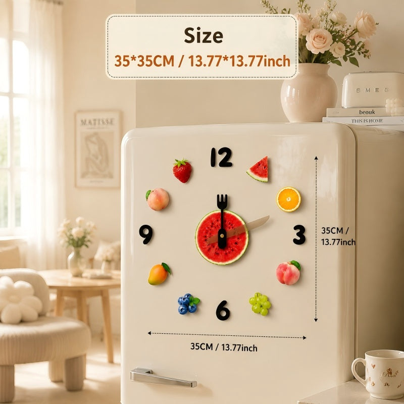 Fruit Decor Magnetic Fridge Wall Clock