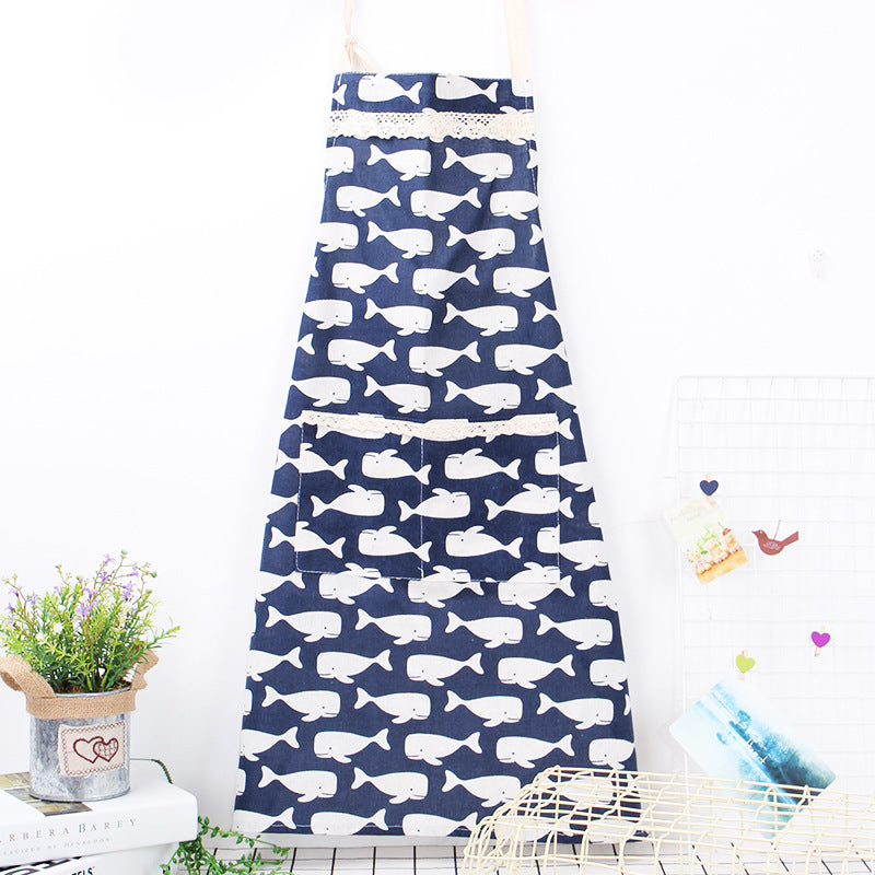 Japanese Style Cotton And Linen Sleeveless Apron Kitchen