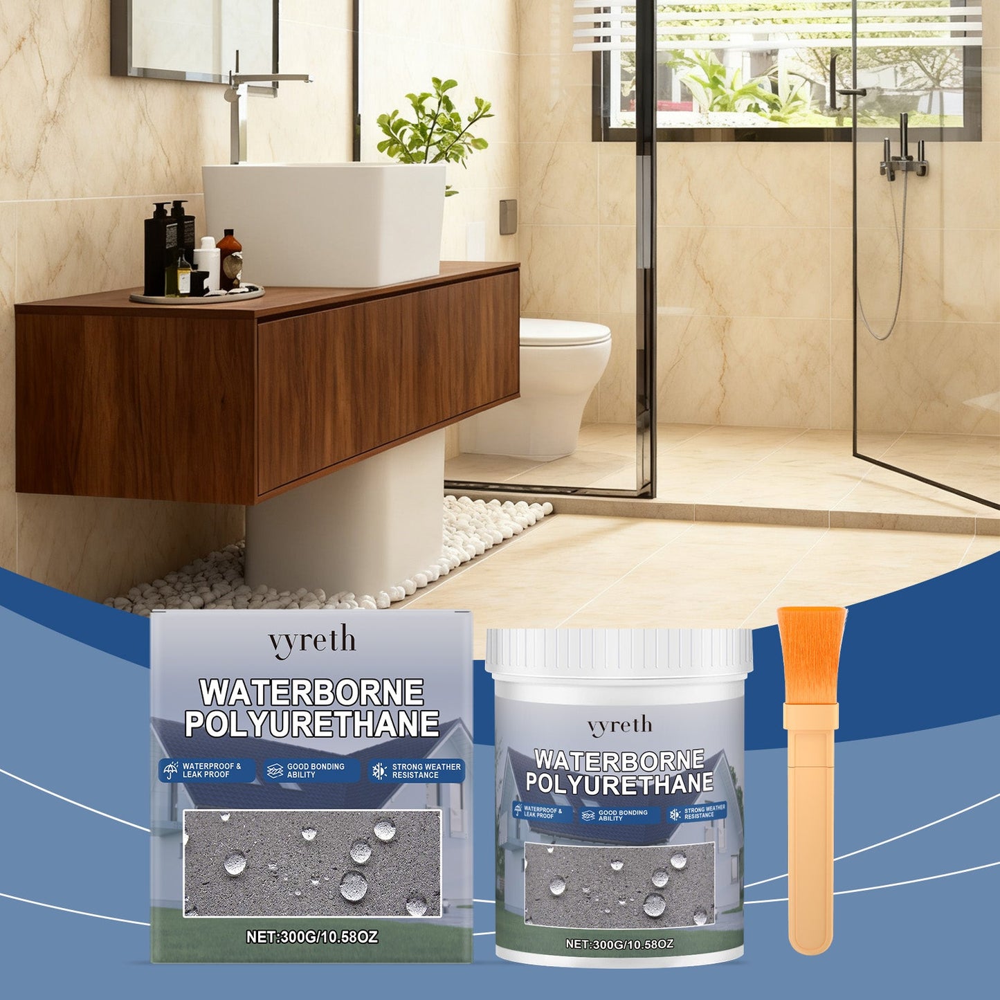 Roof Waterproof Adhesive Coating 300g Bottle-1 Brush1box