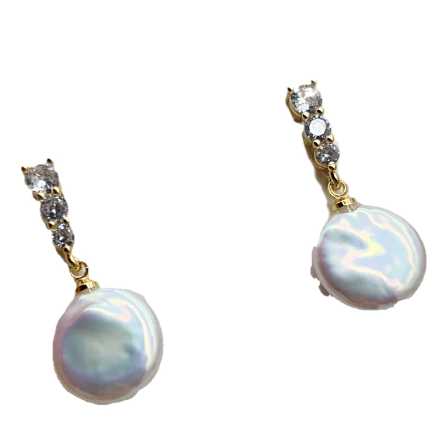 Classic Double Bead Baroque Stud Earrings