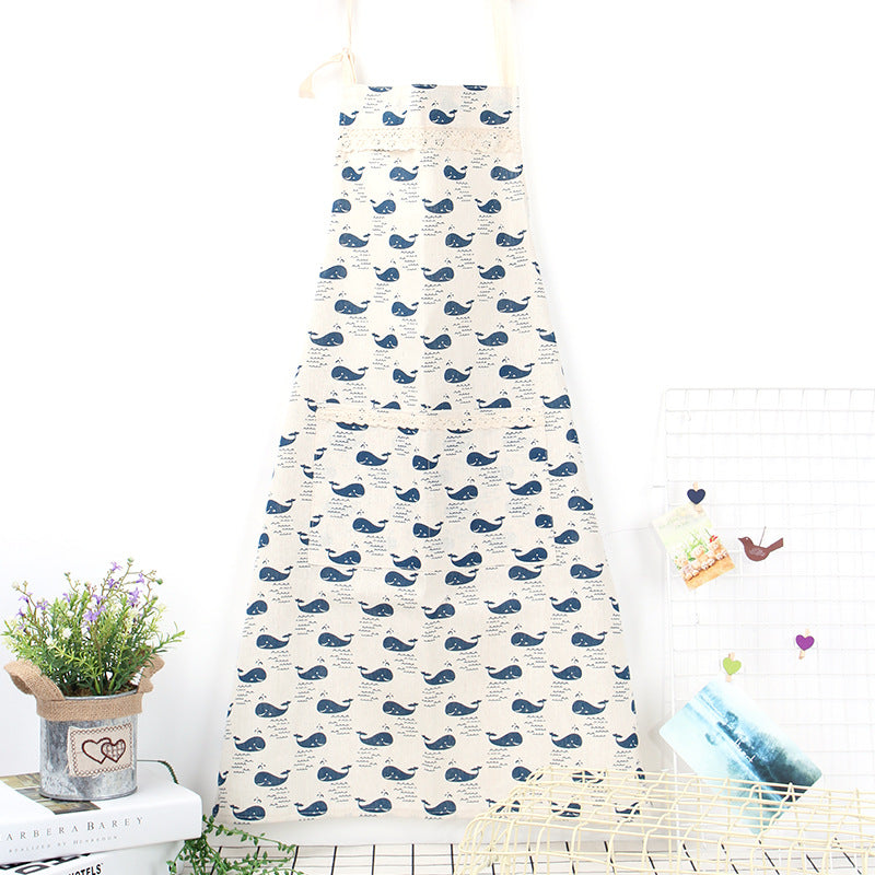 Japanese Style Cotton And Linen Sleeveless Apron Kitchen