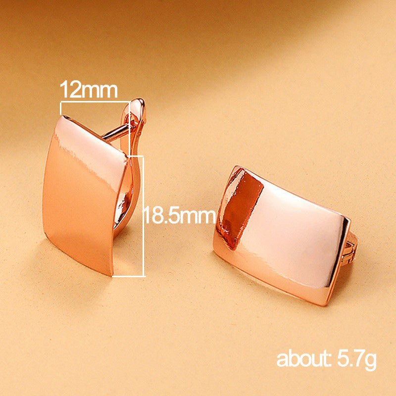 Earrings Rectangular Earrings Rose Gold Ear Clip