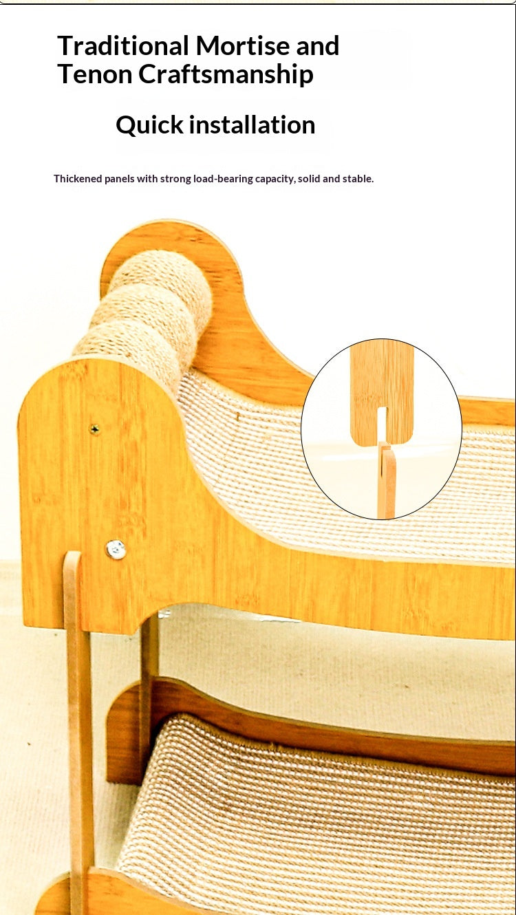Multi-layer Sisal Cat Scratcher Lounge, Wear-Resistant & Low-Shedding Pet Toy