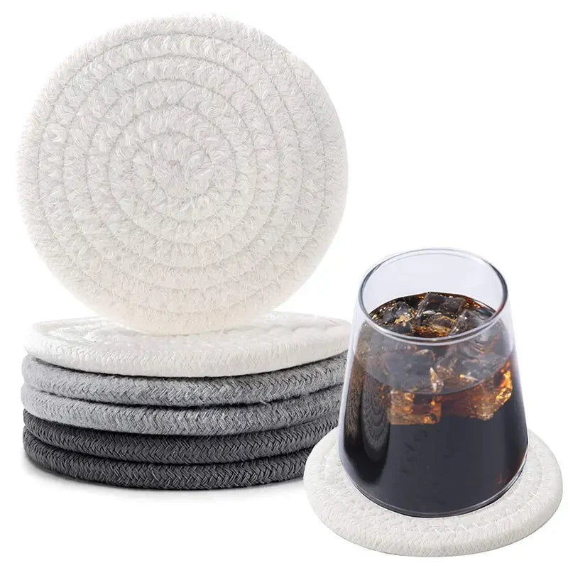 Handmade Braided Fabric Drink Coaster - Super Absorbent