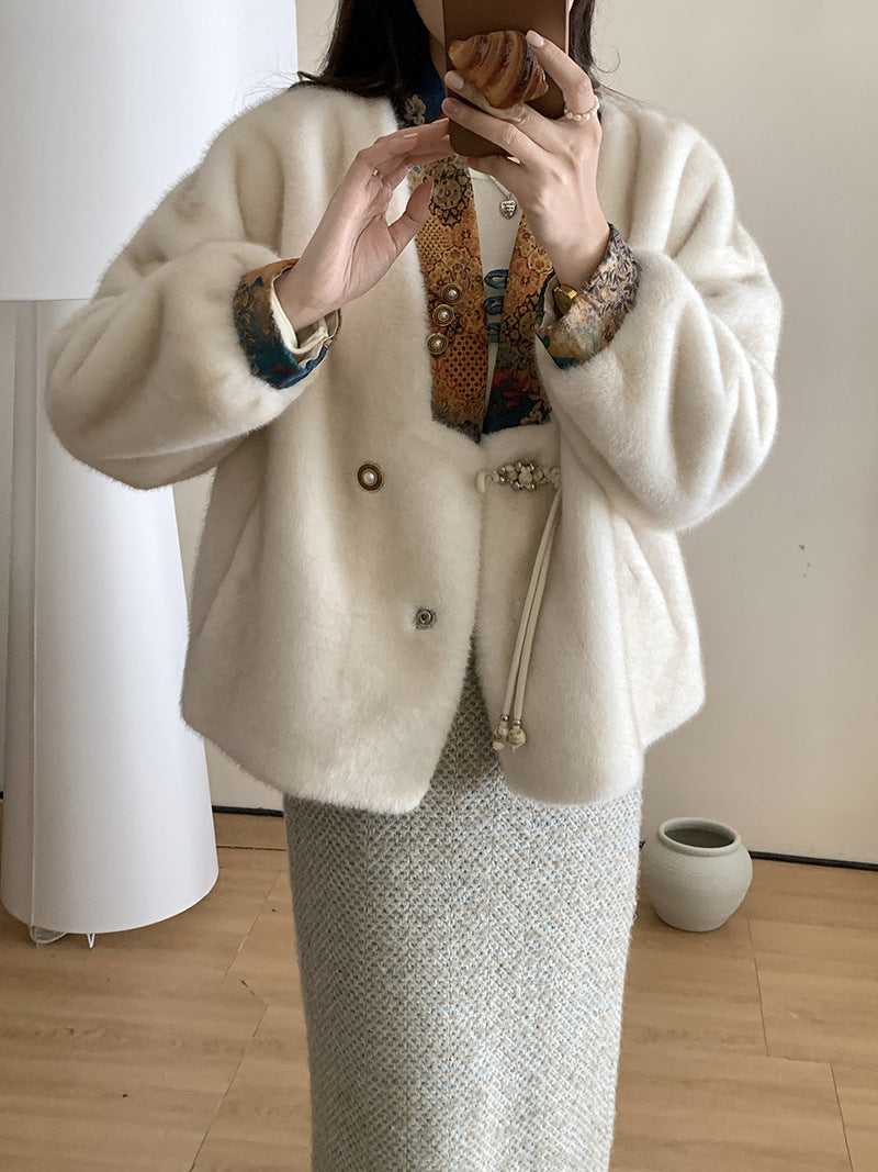 New Chinese Style Environmental Protection Mink Fashionable Coat