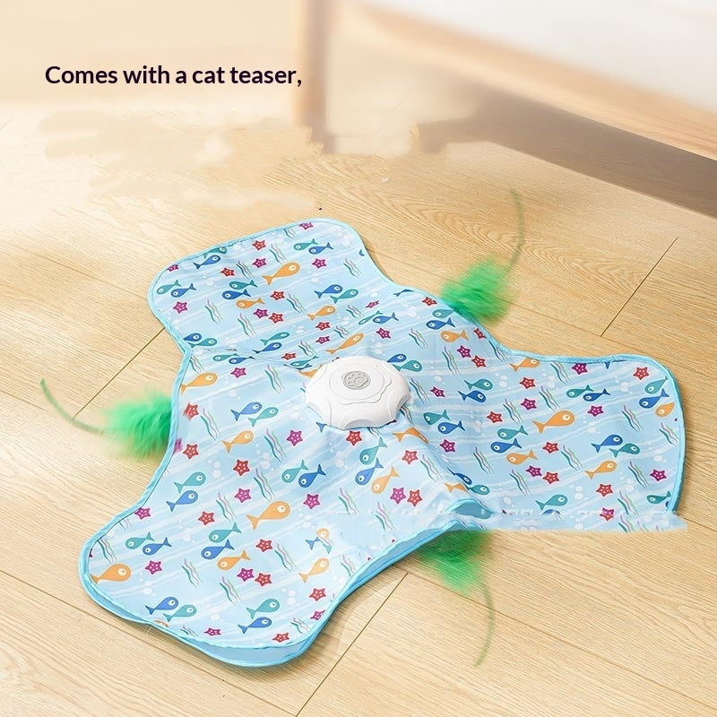 Cat Toys Interactive Hide And Seek Cat Toy With Mouse Squeaky Motion Activated Moving Concealed Feathers Pet Kitten Teaser Toy Pets Products