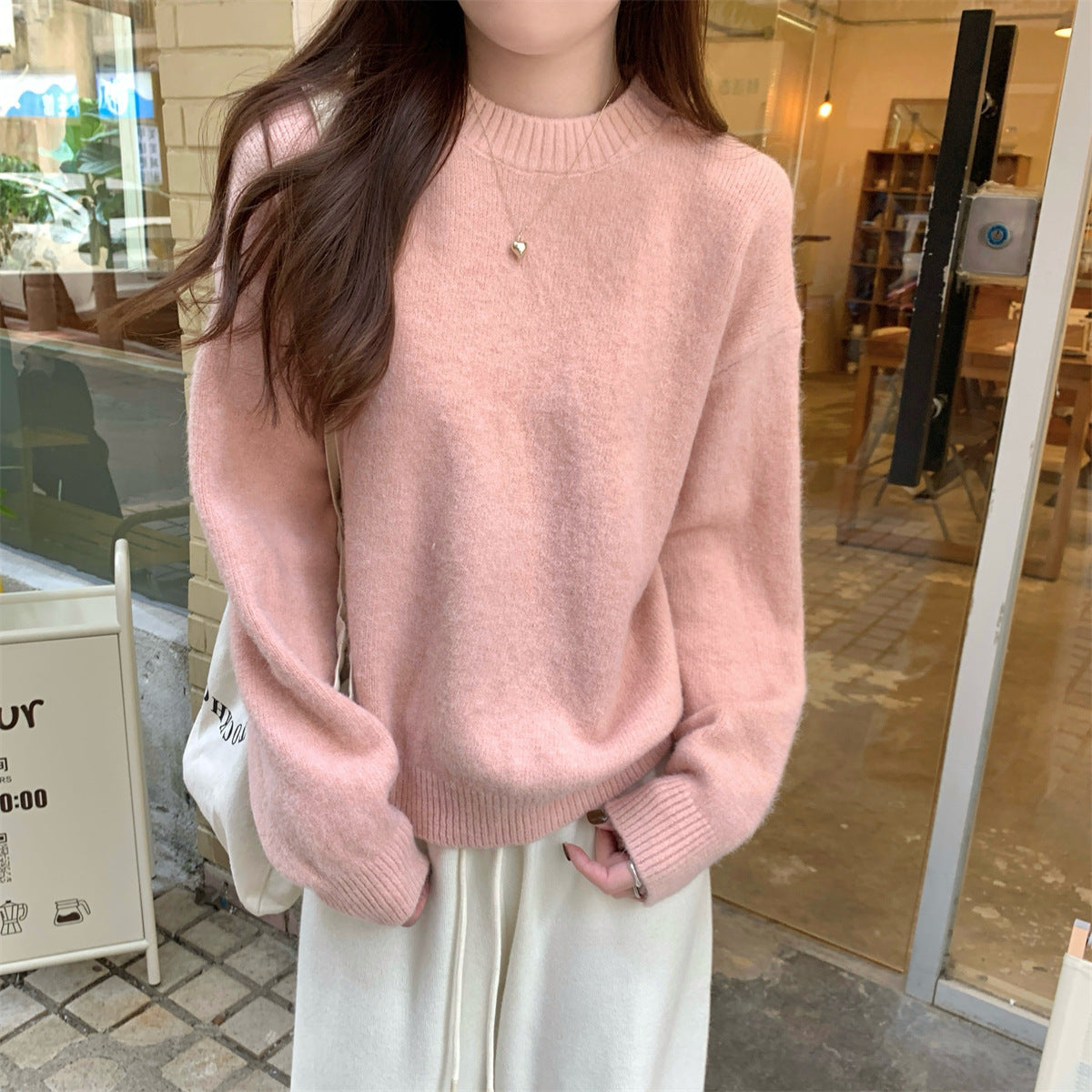 Korean Style Soft Glutinous Loose Candy Color Sweater