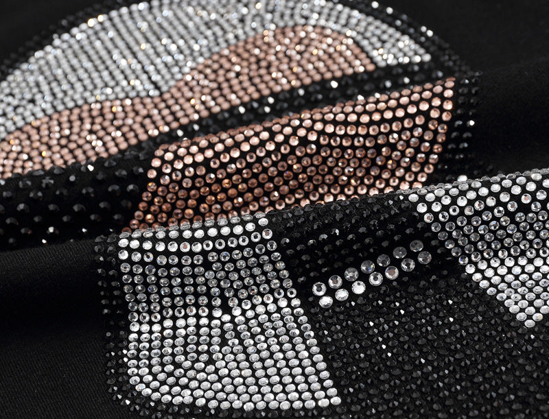 Plus Size Women's Rhinestone Character T-Shirt Fashion