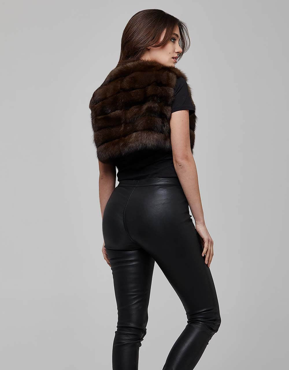 Sable Colour Fox Fur Gilet Vest For Women