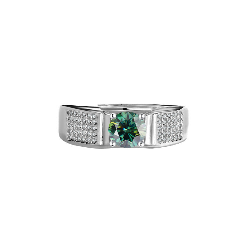 D Color Moissanite Starry Men's Ring