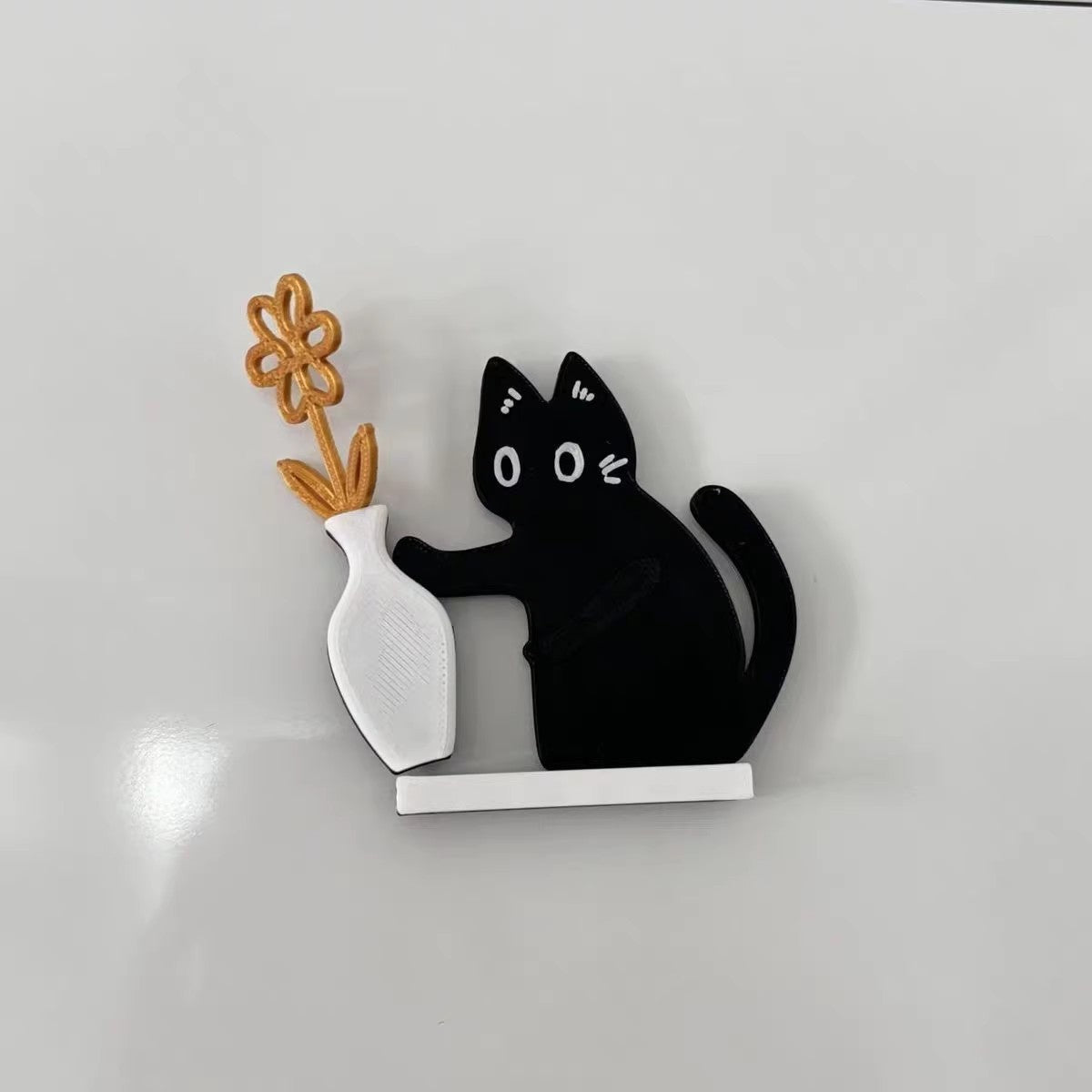 Creative Black Cat Fridge Magnet Acrylic Refrigerator Sticker Cat Whisker Fridge Magnet Figurine Kitchen Decor Gifts