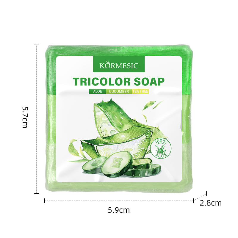 KORMESIC Aloe Vera & Cucumber & Tea Tree Tri-colour Soap FT 120g