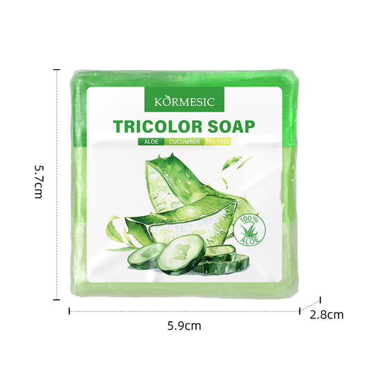 KORMESIC Aloe Vera & Cucumber & Tea Tree Tri-colour Soap FT 120g