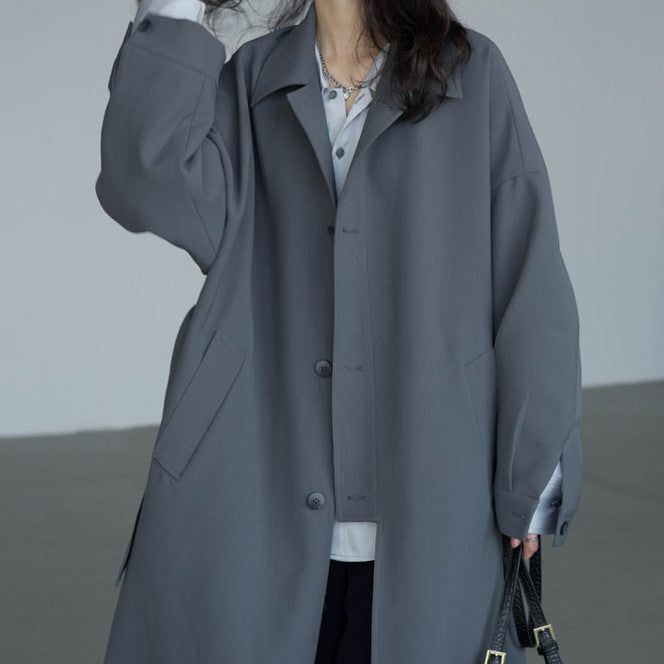 Mid-Length Casual Women's Tie-Up Waist Windbreaker Jacket