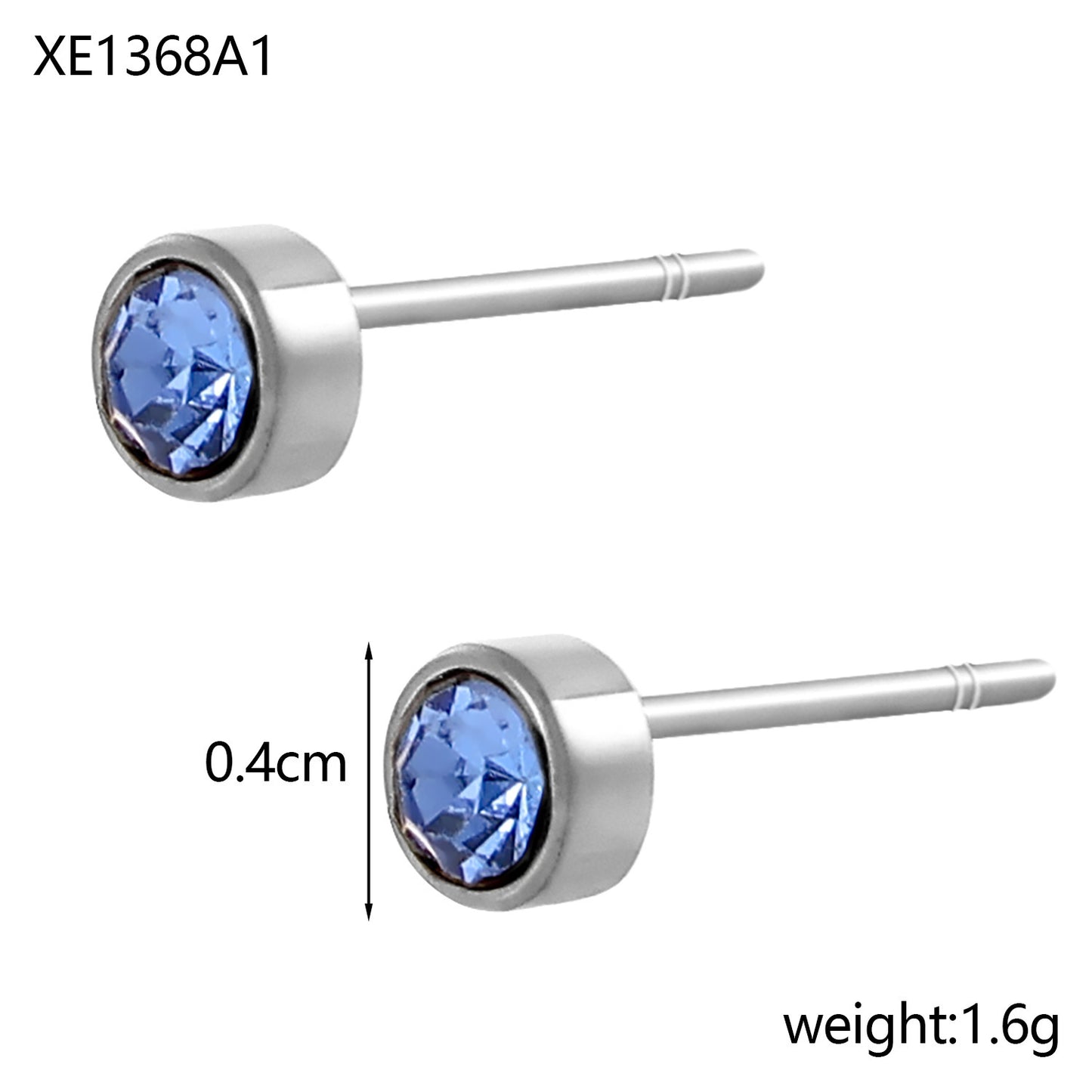 Stainless Steel Gold-plated Birthday Stone Constellation Diamond Bone Nail