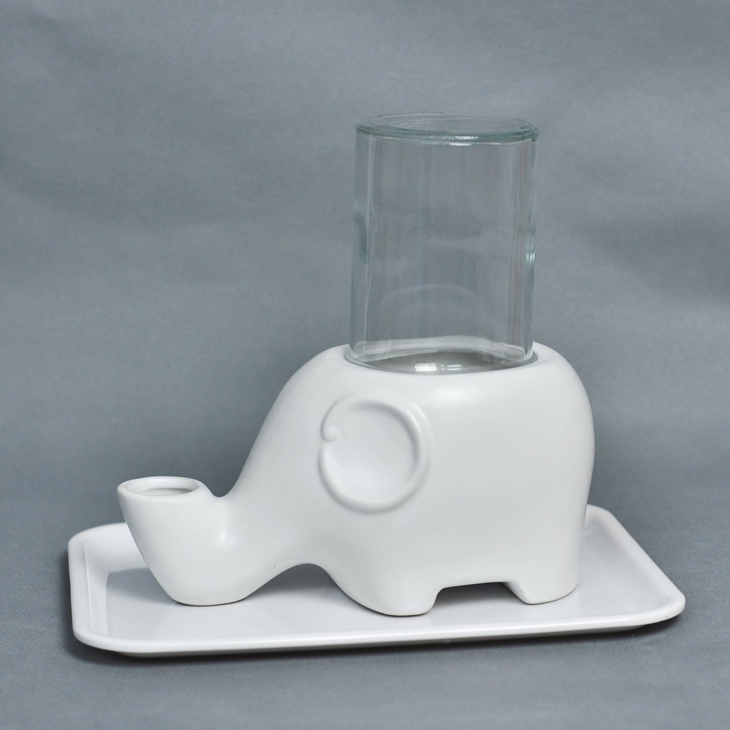 Ceramic Elephant Drinking Fountain Cat Bowl