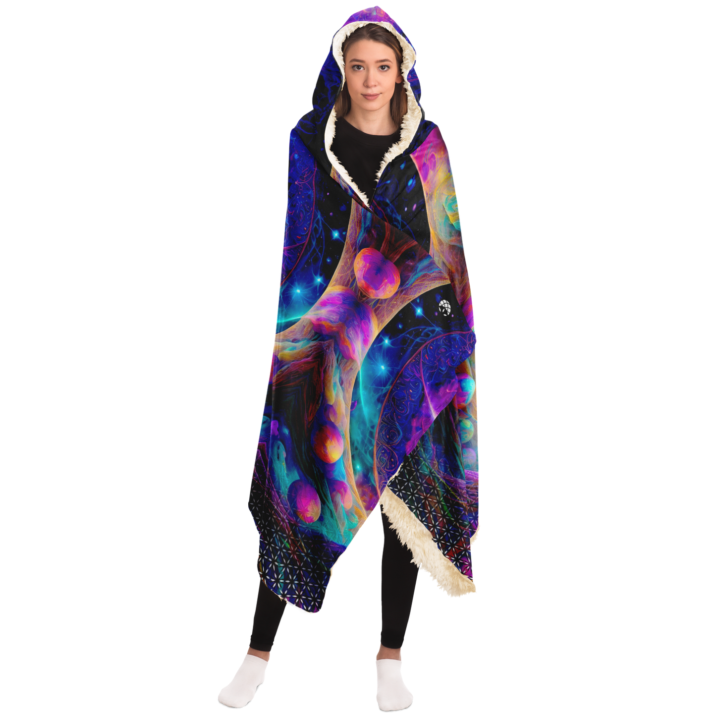 Mystic Contemplation - Sherpa Hooded Blanket