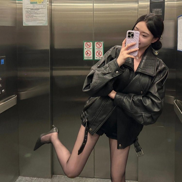 Vintage Industrial Leather Jacket With A High-end Feel