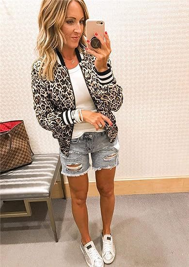 Women's Jacket Zipper Casual Bomber Jacket Coat Stand Collar Short Clothes