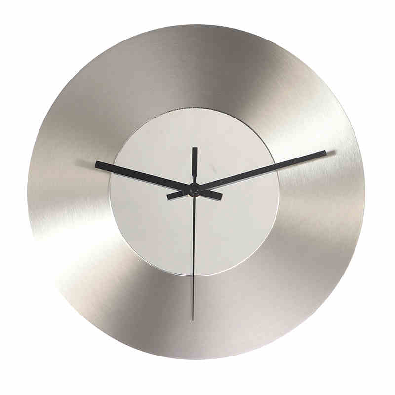 Creative Metal Wall Clock Silver