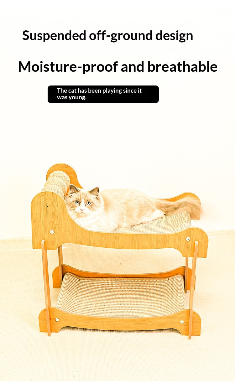 Multi-layer Sisal Cat Scratcher Lounge, Wear-Resistant & Low-Shedding Pet Toy