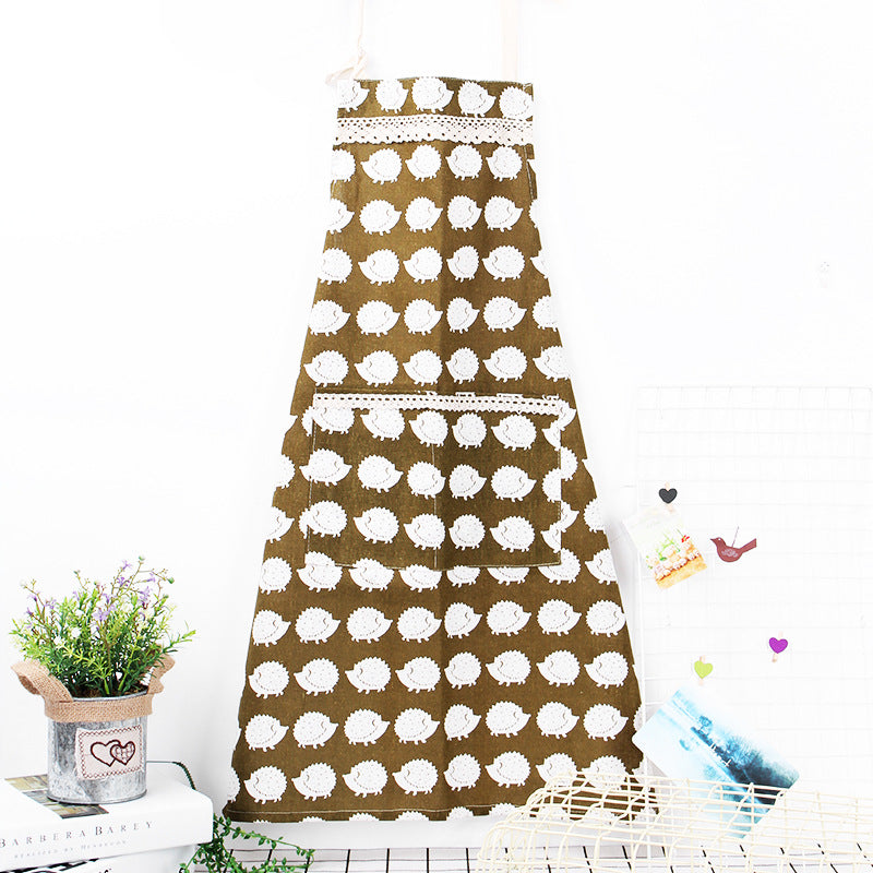 Japanese Style Cotton And Linen Sleeveless Apron Kitchen