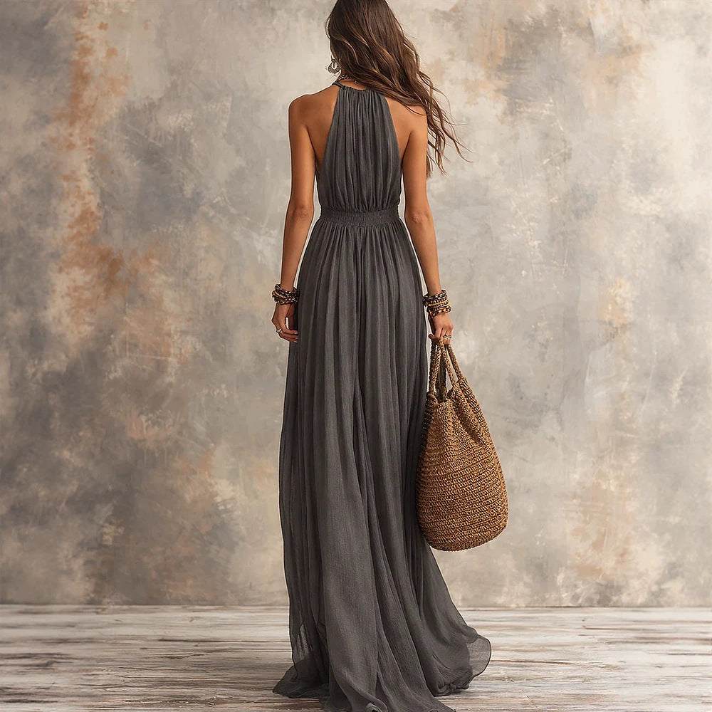 Women's Halter-neck V-neck Slim-fit Dress