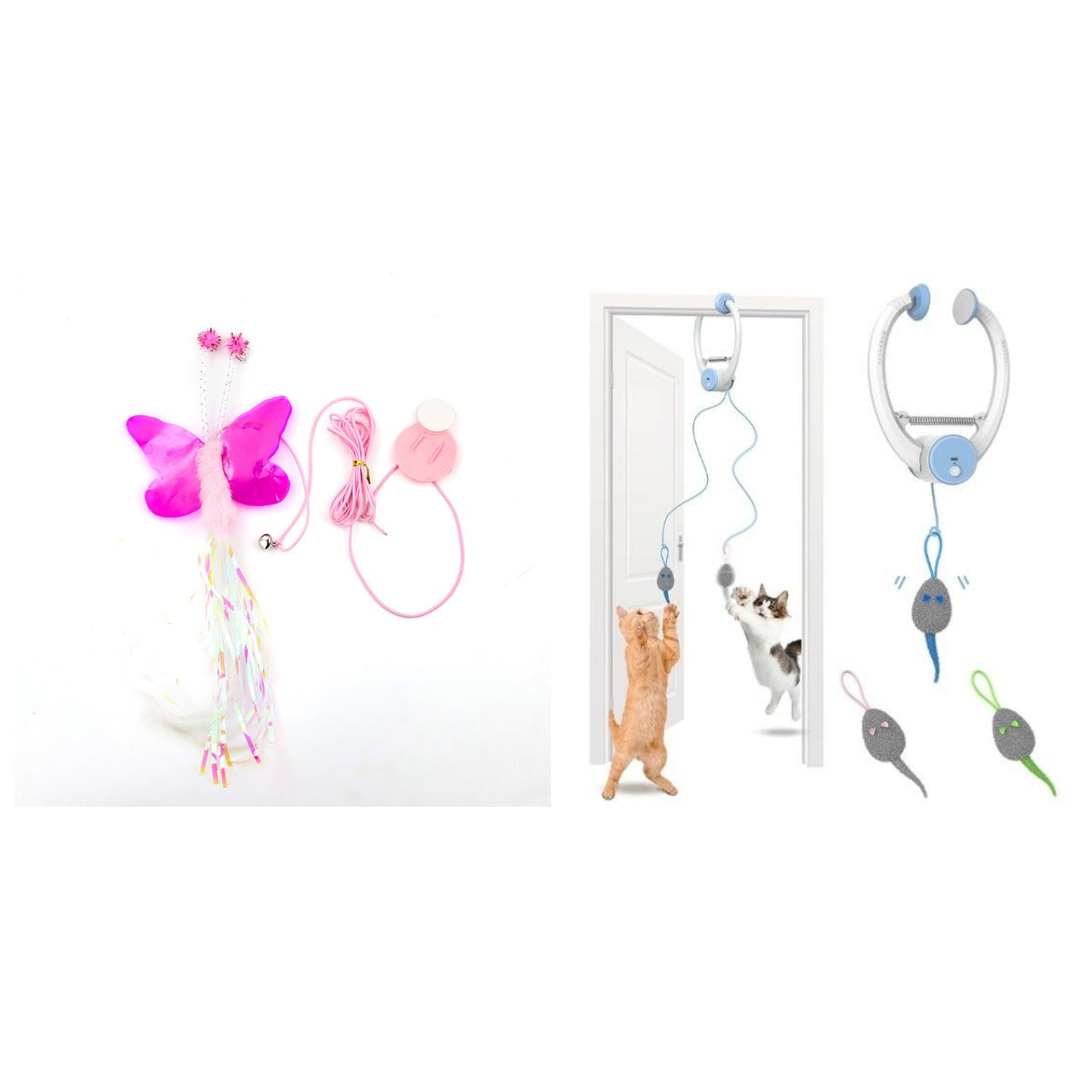 Colorful Beating Mouse Electric Door Holder Hanging Automatic Interactive Toy