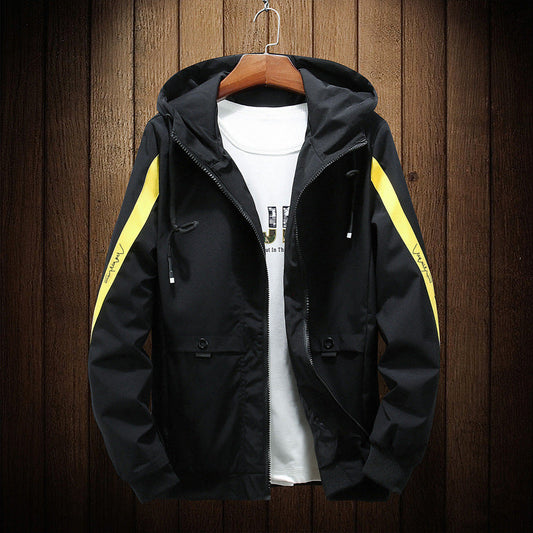 Men's Color Block Hooded Jacket