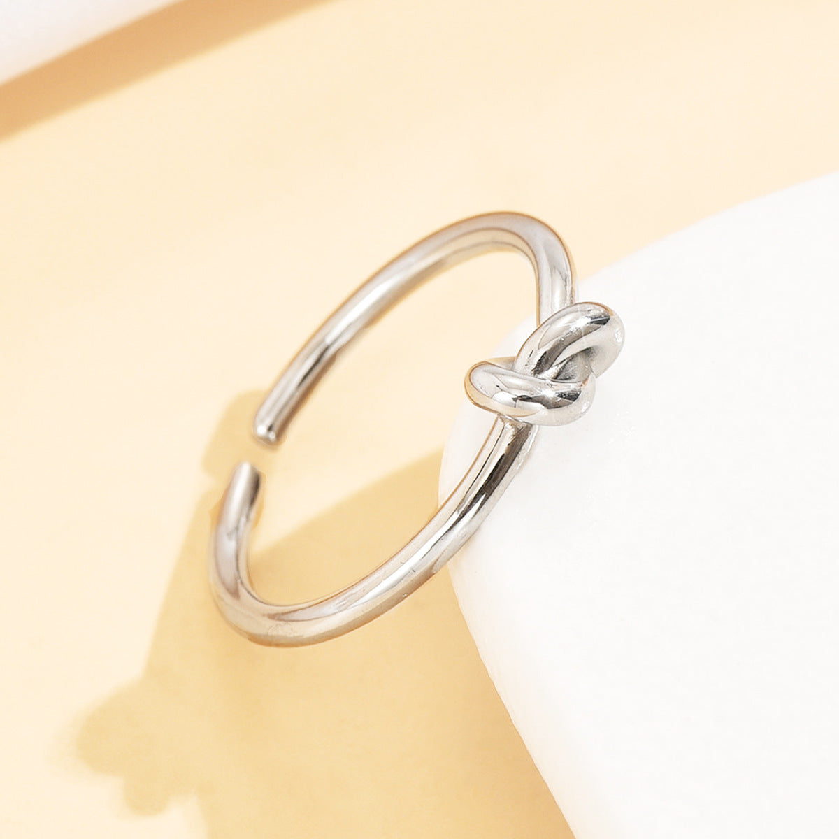Stainless Steel Ring With A Braided Cord And Adjustable Opening