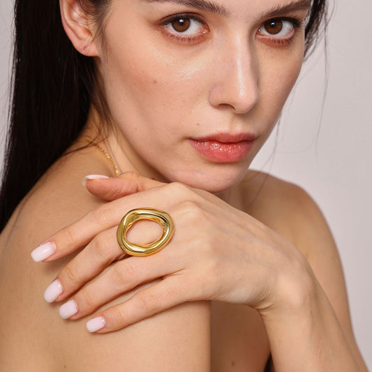 Titanium Steel Minimalist Irregular Fashion All-Match Ring