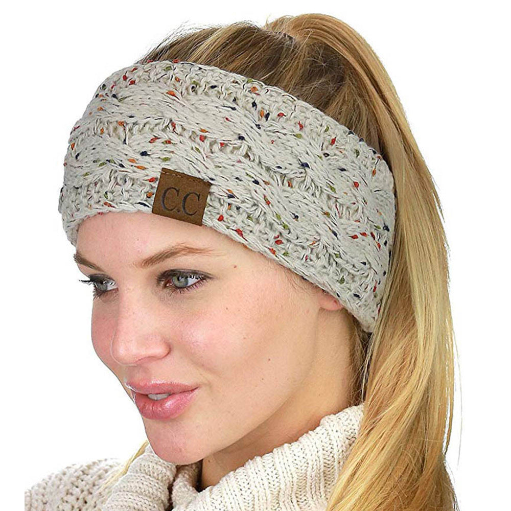 European And American Knitted Hairband Wool Variegated