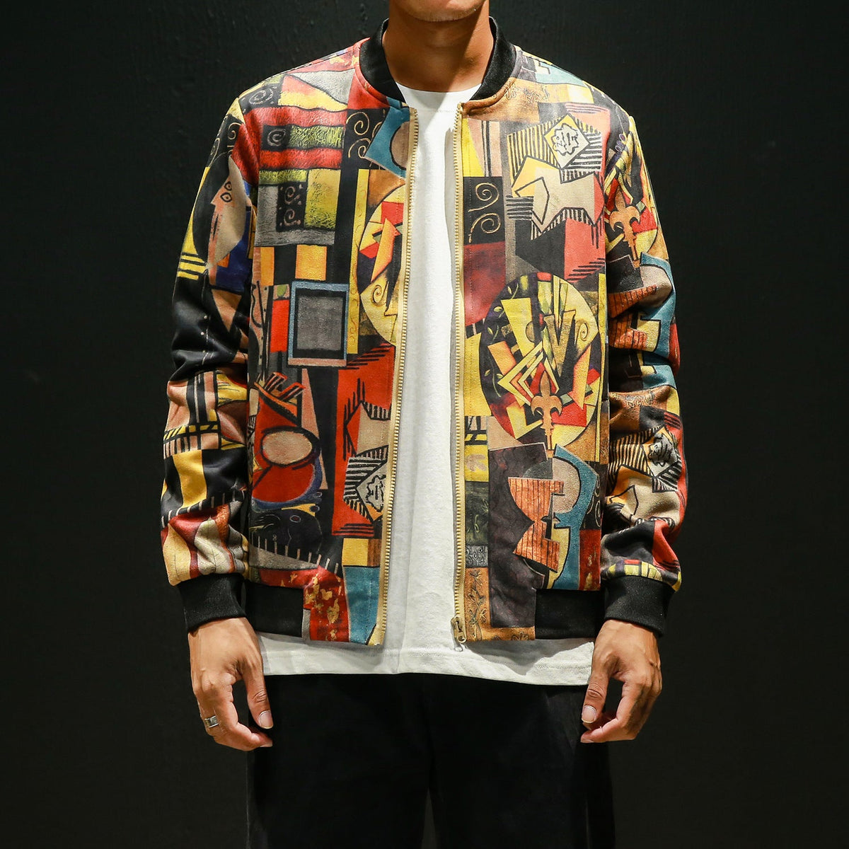 Men's Digital Print Jacket and Baseball Coat