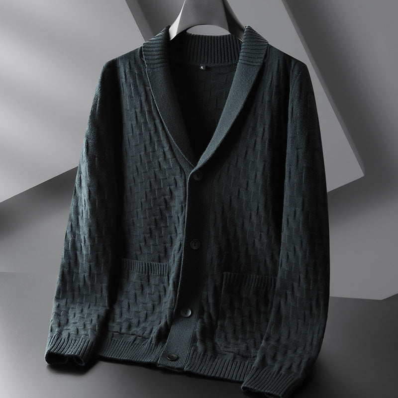 Men's Plus Size V-Neck Knitted Cardigan Jacket